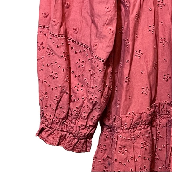 Boden Coral Broderie Lace-Trimmed Dress Size 14L - Picture 8 of 17